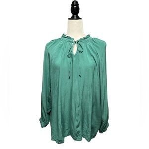 MARIE SIXTINE Paris Tie Neck Long Sleeve Viscose Top